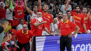 Sergio Scariolo, en el España-Italia del Mundial jugado en Wuhan en septiembre de 2019.
