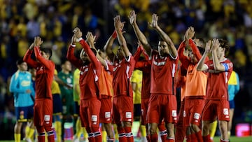 Soccer Football - Liga MX - Final - First leg - America v Toluca - Estadio Ciudad de los Deportes, Mexico City, Mexico Toluca players after the match REUTERS/Henry Romero