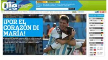 La prensa argentina se repone tras el susto: "El palo de Dios"