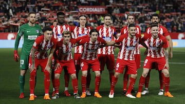 Once del Atlético de Madrid ante el Sevilla.