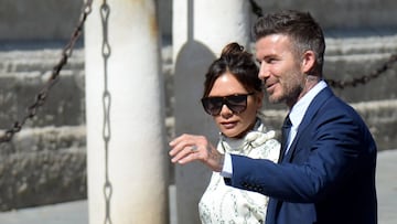 Former Real Madrid midfielder David Beckham and his wife Victoria Bekcham.
