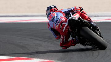 Misano Adriatico (Italy), 20/09/2024.- Marc Marquez of Spain and Gresini Racing MotoGP rides on track during a free practice session for the Grand Prix of the Emilia Romagna in Misano Adriatico, Italy, 20 September 2024. The Motorcycling Grand Prix of the Emilia Romagna is held on the Misano Wolrd Circuit Marco Simcelli on 22 September 2024. (Motociclismo, Ciclismo, Italia, España) EFE/EPA/DANILO DI GIOVANNI