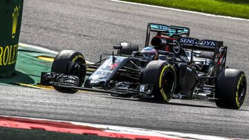 Fernando Alonso durante el GP Bélgica 2016.