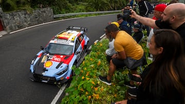 Dani Sordo, con el Hyundai en el Rally Islas Canarias.