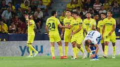 VILLARREAL, SPAIN - AUGUST 18: Jose Luis Morales of Villarreal CF celebrates after scoring his teams second goal during the UEFA Europa Conference League 2022/23 Play-Off First Leg match between Villarreal CF and Hajduk Split at Estadio de la Ceramica on August 18, 2022 in Villarreal, Spain. (Photo by Maria Jose Segovia/DeFodi Images via Getty Images)