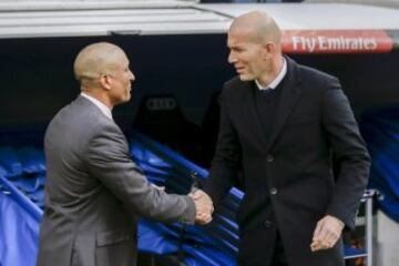 Zinedine Zidane saluda a Marcelo 'Gato' Romero.