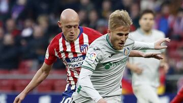 Samu Saiz, con el Getafe y contra el Atl&eacute;tico.