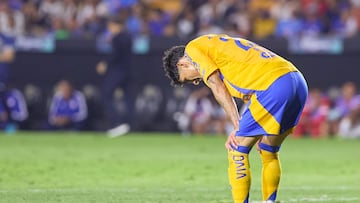 Uriel Antuna of Tigres during the Semi-Finals first leg match between Tigres UANL and Cruz Azul as part of the CONCACAF Champions Cup 2025, at Universitario Stadium on April 23, 2025 in Monterrey, Nuevo Leon, Mexico.