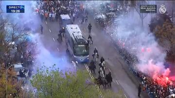 Real Madrid fans unleash wild welcome outside Bernabéu ahead of Arsenal comeback fight