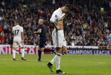 Cristiano Ronaldo looking frustrated during Real Madrid's game against Borussia Dortmund.