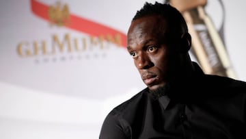 El atleta jamaicano Usain Bolt, durante una rueda de prensa en un acto en Reims.