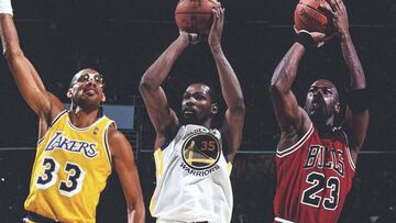 Ni Jordan, ni Kareem; Iguodala va con Durant: "Es el anotador con m¨¢s talento de la historia"