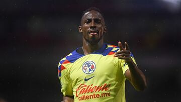 Julian Quinones celebrates his goal 3-0 of America during the game America vs Pachuca, corresponding to Round 11 of the Torneo Apertura 2023 of the Liga BBVA MX, at Azteca Stadium, on October 03, 2023.
<br><br>
Julian Quinones celebra su gol 3-0 de America durante el partido America vs Pachuca, correspondiente a la Jornada 11 del Torneo Apertura 2023 de la Liga BBVA MX, en el Estadio Azteca, el 03 de Octubre de 2023.