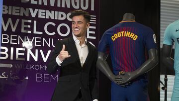 Presentación de Coutinho, el fichaje más caro de este mercado invernal.