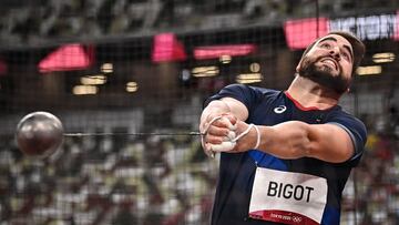 El francés Quentin Bigot, durante un lanzamiento de martillo.