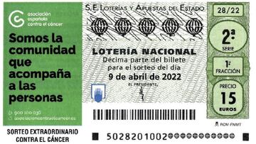 Lotería Nacional | Comprobar los resultados del sorteo extraordinario de la AECC hoy, sábado 9 de abril