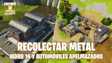 Fortnite Cap&iacute;tulo 2 - Temporada 2 | Desaf&iacute;o de Dominaci&oacute;n de la Ubicaci&oacute;n: recolecta metal en Hidro 16 o Autom&oacute;viles Apelmazados
 