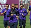 Rafinha trabaja con el grupo; Luis Enrique prepara rotaciones