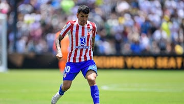Angel Correa of Atletico de Madrid during the FIFA Club World Cup 2025 Group - B match between Atletico de Madrid and Botafogo at Rose Bowl Stadium on June 23, 2025 in Pasadena, California, United States.