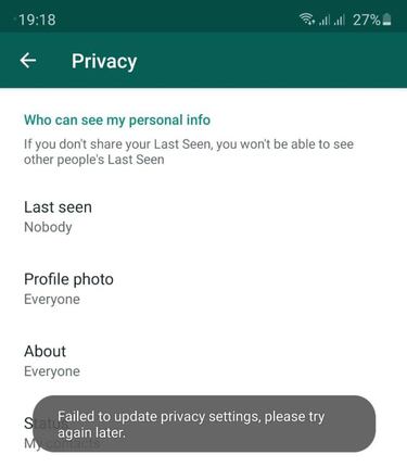 Problemas en WhatsApp: fallo en los ajustes de Privacidad