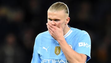 Erling Haaland, jugador del Manchester City, durante el partido ante el Real Madrid de Champions League.