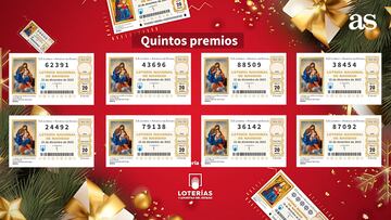 Quintos premios de la Lotería de Navidad 2022.