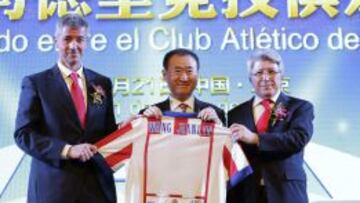 Wang Jianlin durante la presentaci&oacute;n como nuevo accionista del Atl&eacute;tico de Madrid