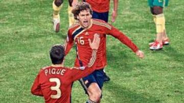 Llorente celebra su gol.