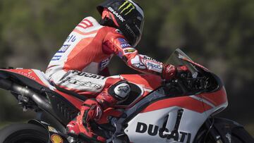 Jorge Lorenzo con la Ducati en el test de Australia.