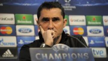 Ernesto Valverde, en la conferencia de prensa previa al partido.
