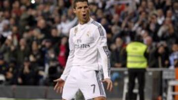 Cristiano celebra su gol ante el Villarreal