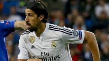 El centrocampista alem&aacute;n del Real Madrid Sami Khedira durante el partido de vuelta de los octavos de final de la Liga de Campeones