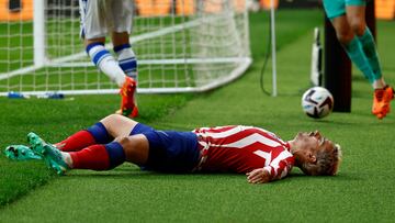 MADRID, 28/05/2023.- El delantero francés del Atlético de Madrid Antoine Griezmann durante el encuentro correspondiente a la jornada 37 de Primera División disputado hoy domingo en el estadio Metropolitano, en Madrid. EFE / Rodrigo Jiménez.