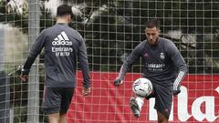 Hazard y Asensio, en un entrenamiento del Real Madrid.