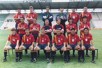 Equipación de la Selección Española entre 1993 y 1995.