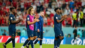 Los jugadores de Francia, tras el partido ante Túnez.