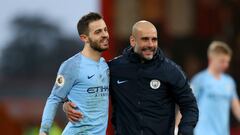 Bernardo Silva y Pep Guardiola