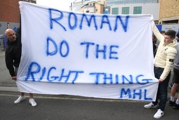 Los seguidores del Chelsea protestan contra la Superliga