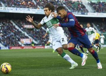 Damián Suárez y Neymar.