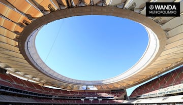 Obras en el Wanda Metropolitano: la cubierta ya está terminada