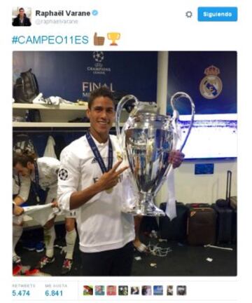 La celebración de los jugadores del Real Madrid en las redes sociales