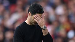 Mikel Arteta, entrenador del Arsenal, durante el partido ante el Brighton.