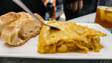 appetizing potato tortilla tapa, typical spanish dish