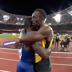 El abrazo que ha emocionado a todo el mundo: Bolt, grande también en la derrota