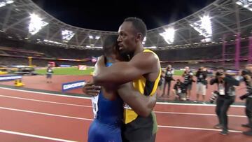 El abrazo que ha emocionado a todo el mundo: Bolt, grande también en la derrota