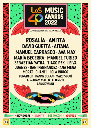 LOS40Music Awards 2022 presentan su cartel.