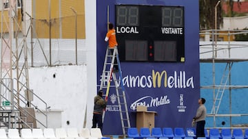 30/10/18 MELILLA ESTADIO MUNICIPAL ALVAREZ CLARO PREPARATIVOS OBRAS INSTALACIONES 