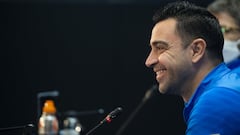 Xavi, en rueda de prensa.