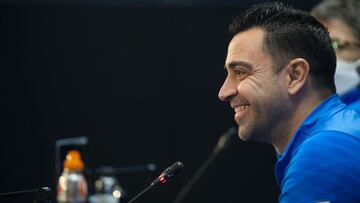 Xavi, en rueda de prensa.