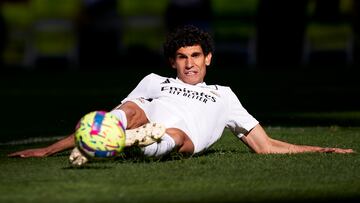 Jesús Vallejo, en un encuentro con el Real Madrid.